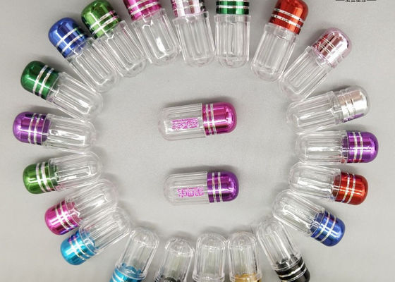 Plastikowe fiolki na pigułki z pojedynczą kapsułką 2g w kształcie cylindrycznym