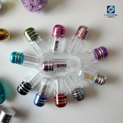 Plastikowe fiolki na pigułki z pojedynczą kapsułką 2g w kształcie cylindrycznym